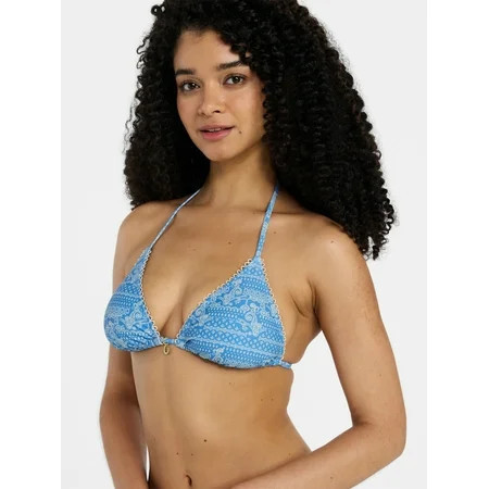 No Boundaries Paisley Triangle Bikini Top Women s XXS-XXL | Walmart (US)
