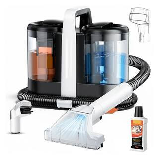 Portable Carpet Cleaner Corded 18Kpa Suction Dual Brush Self-Cleaning 1.5L+0.8L Tanks for Couches Carpets Car Interiors | The Home Depot