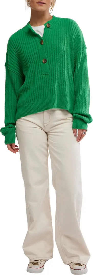 Cocoa Rib Henley Sweater | Nordstrom