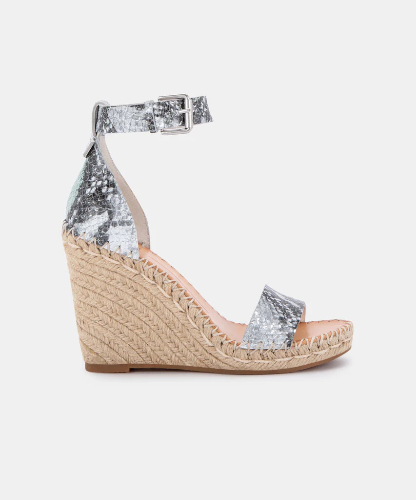 NOOR WEDGES MINT MULTI SNAKE PRINT LEATHER | DolceVita.com