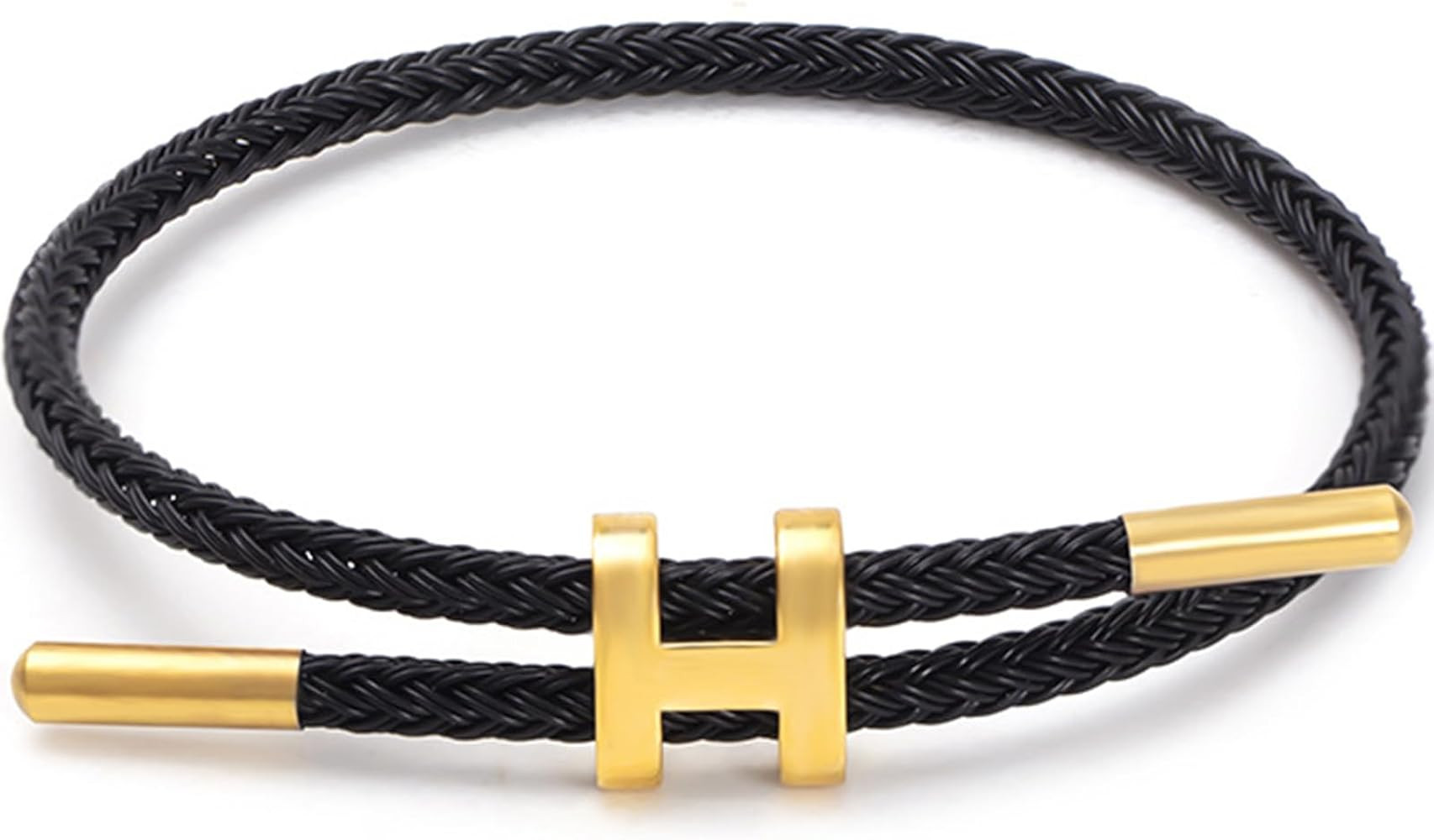 Nayubo Simple Titanium Rope Steel Wire Bracelet with Adjustable Design Polished H Shape Clasp Bra... | Amazon (CA)