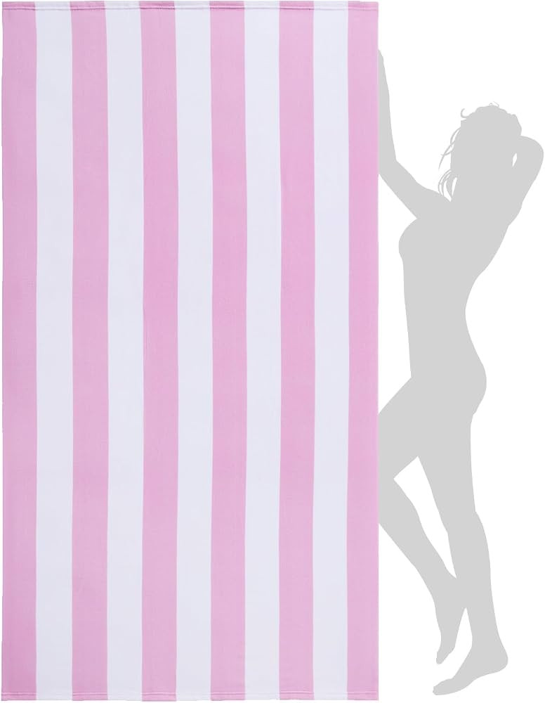 Extra Large Beach Towel - Oversized Mircofiber Beach Towel 40'' x 71'', XL Striped Lightweight Po... | Amazon (US)