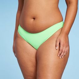 Women's Scoop Front High Leg Cheeky Bikini Bottom - Wild Fable™ Light Green | Target
