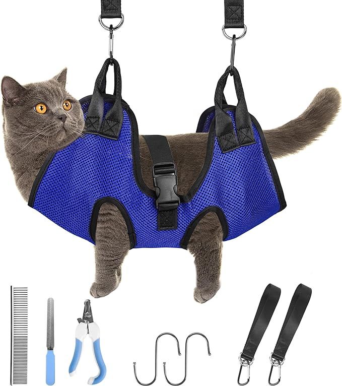 Dog Grooming Hammock, Pet Grooming Hammock for Cats & Dogs, Dog Holder for Nail Trimming, Cat Sli... | Amazon (US)