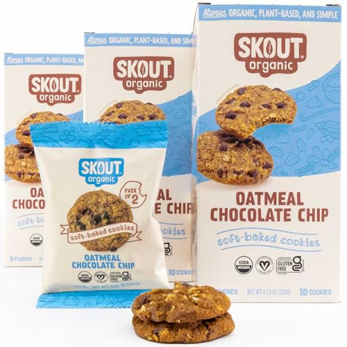 Skout Organic Oatmeal Chocolate Soft Baked Cookies (3 Pack) | Soft Baked Cookies | Plant-Based | Vegan | Gluten, Dairy, & Soy Free | Amazon (US)