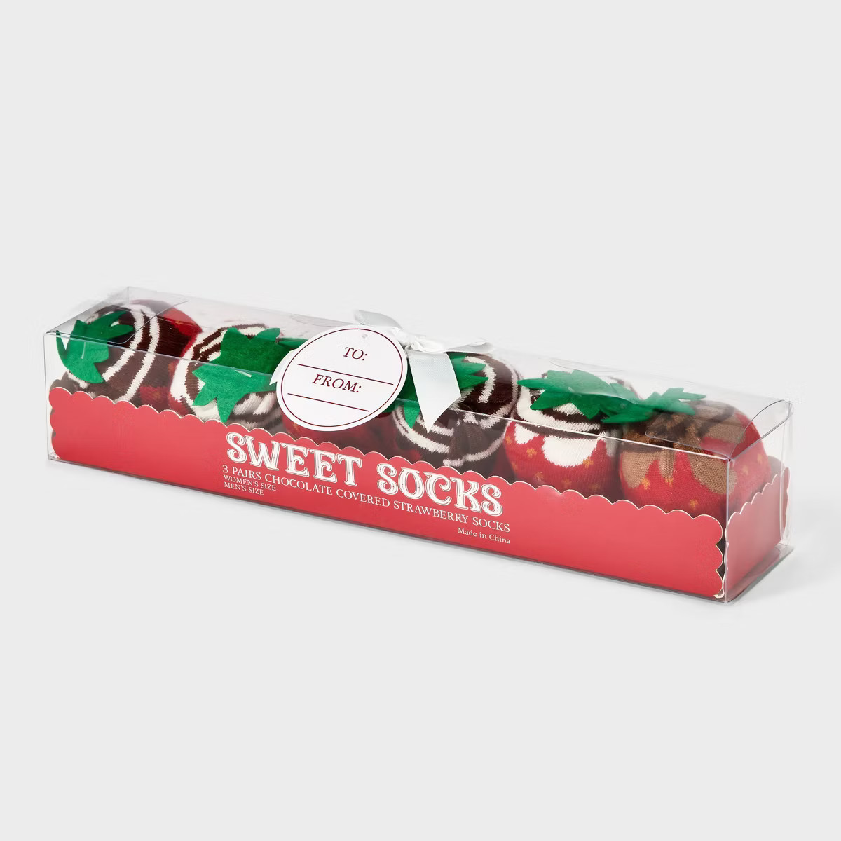 Adult Chocolate Covered Strawberries 3pk Crew Socks - Red/Ivory/Brown One Size Fits Most | Target