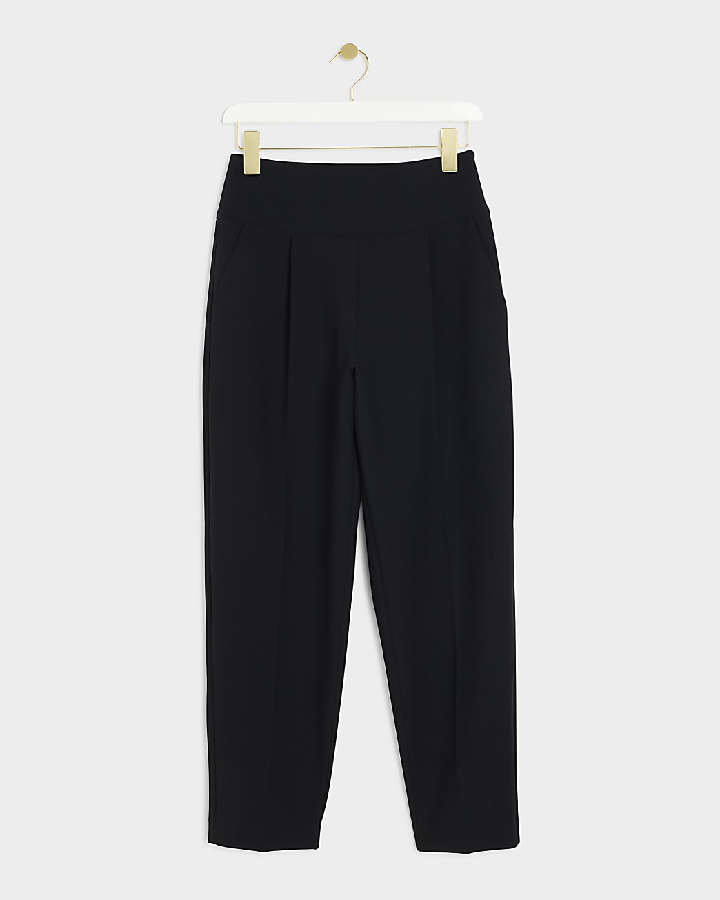 Black premium high waisted slim leg trousers | River Island UK & IE