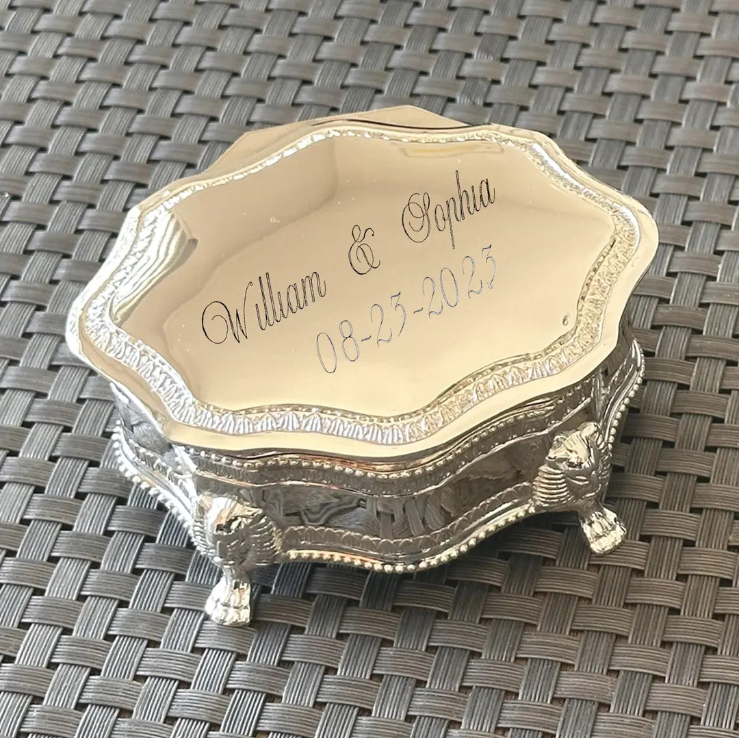 Personalized Victorian Silver Jewelry Box - Engraved Gift for Special Occasions-3.8"or6" - Etsy | Etsy (US)