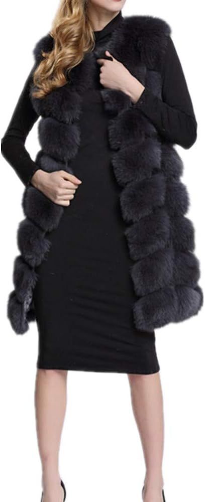 Lisa Colly Winter Waistcoat Women's Faux Fur Vest Warm Sleeveless Jacket Coat Outerwear | Amazon (US)
