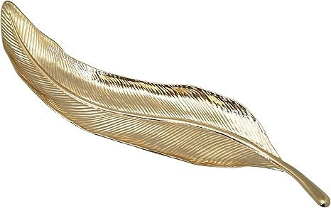 GIFTY GIFTY Solid Feather Jewelry Tray | for Home Decor, Jewelry, and Small Accessories (Gold / 1... | Amazon (US)