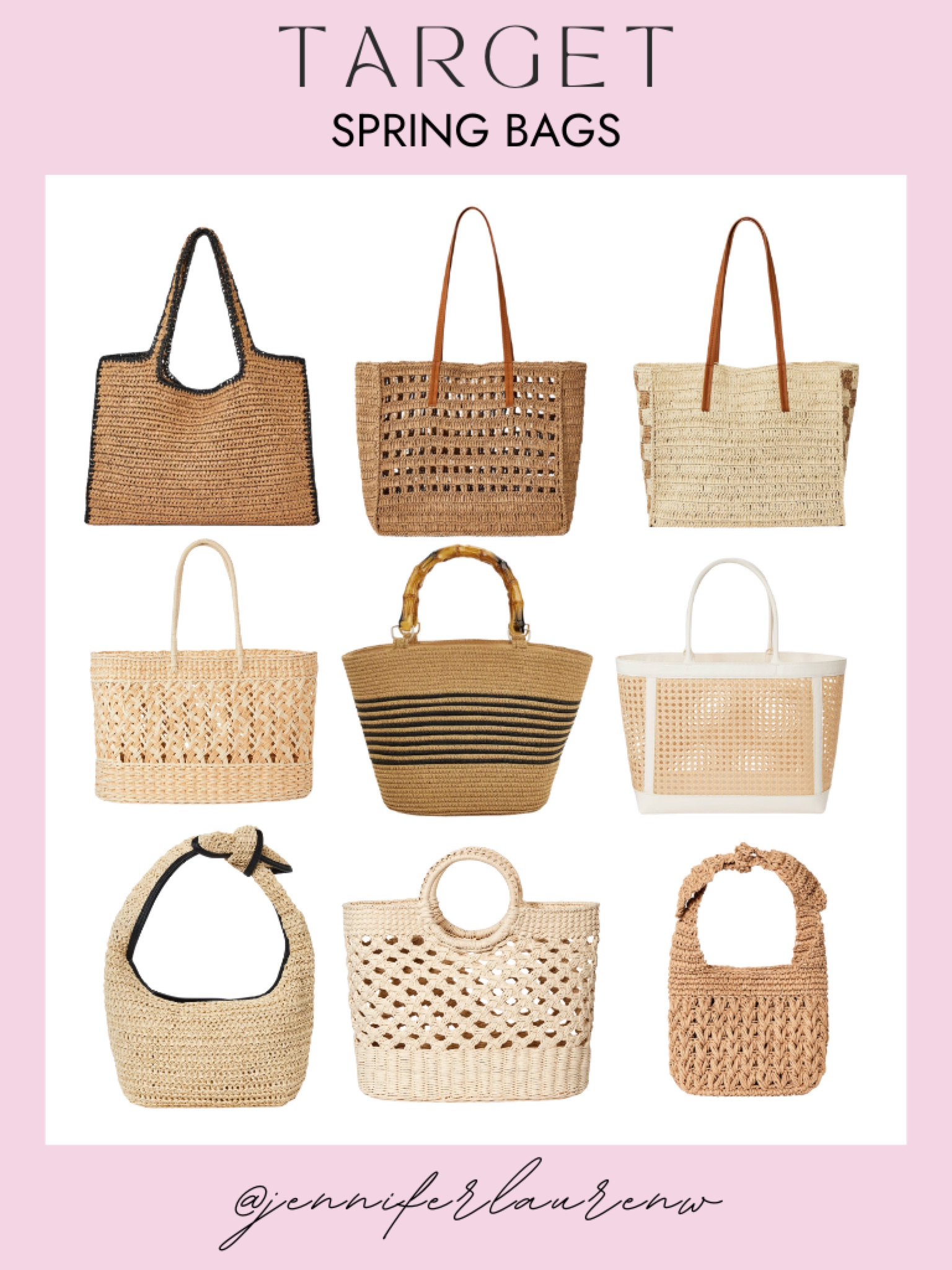 The perfect straw bags for spring and summer!  Whether you’re heading to brunch, the beach, or a weekend getaway, these Target finds add the perfect touch of effortless style. Which one is your fave?  #TargetStyle
#TargetFinds #StrawBag #SpringAccessories #EffortlessChic #WardrobeEssentials #BeachReady #SummerStyle #CasualCool #BreezyVibes #StyleInspo



#LTKItBag #LTKFindsUnder50