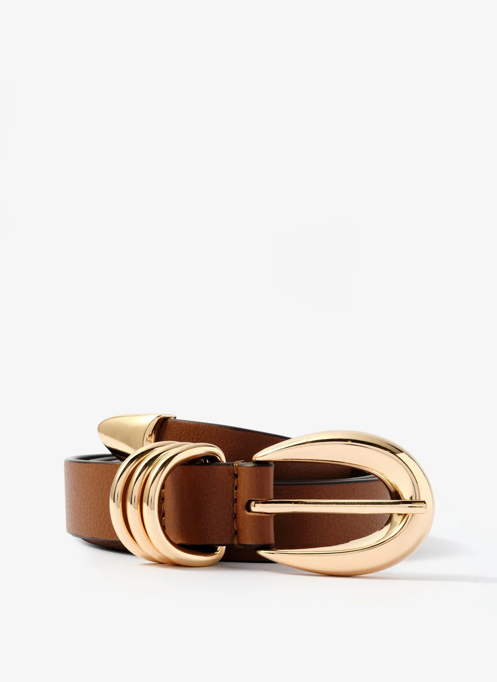 Tan Leather Buckle Belt | Mint Velvet