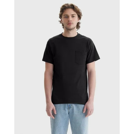 Hanes Men's Authentic Pocket T-Shirt Black 3XL | Walmart (US)