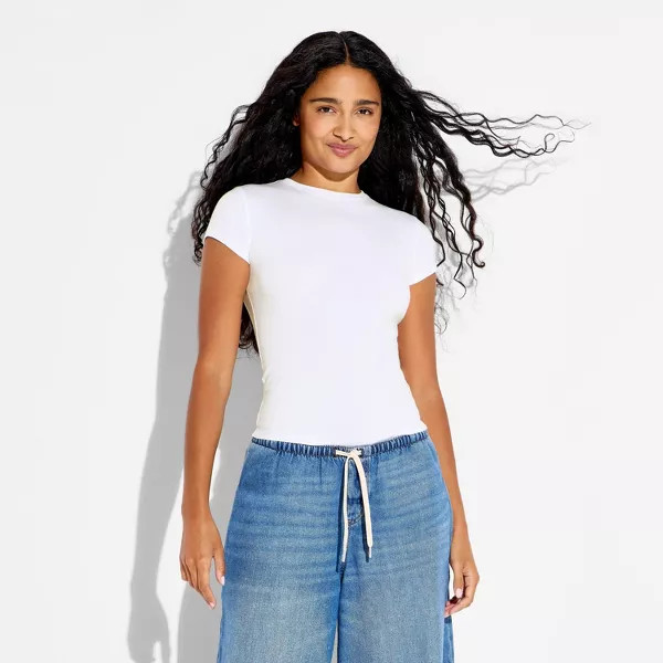 Women's Short Sleeve T-Shirt - Wild Fable™ Light Gray XS | Target