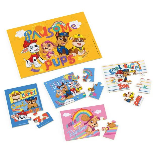 PAW Patrol, 5-Puzzle Pack Wooden Puzzle, for Kids Ages 4 and up - Walmart.com | Walmart (US)