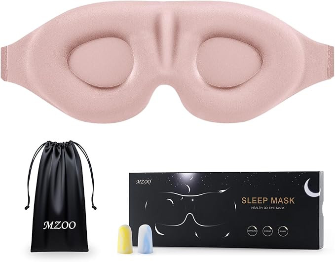 MZOO Luxury Sleep Eye Mask for Side Sleeper Men Women, Zero Eye Pressure 3D Sleeping Mask, Light ... | Amazon (US)