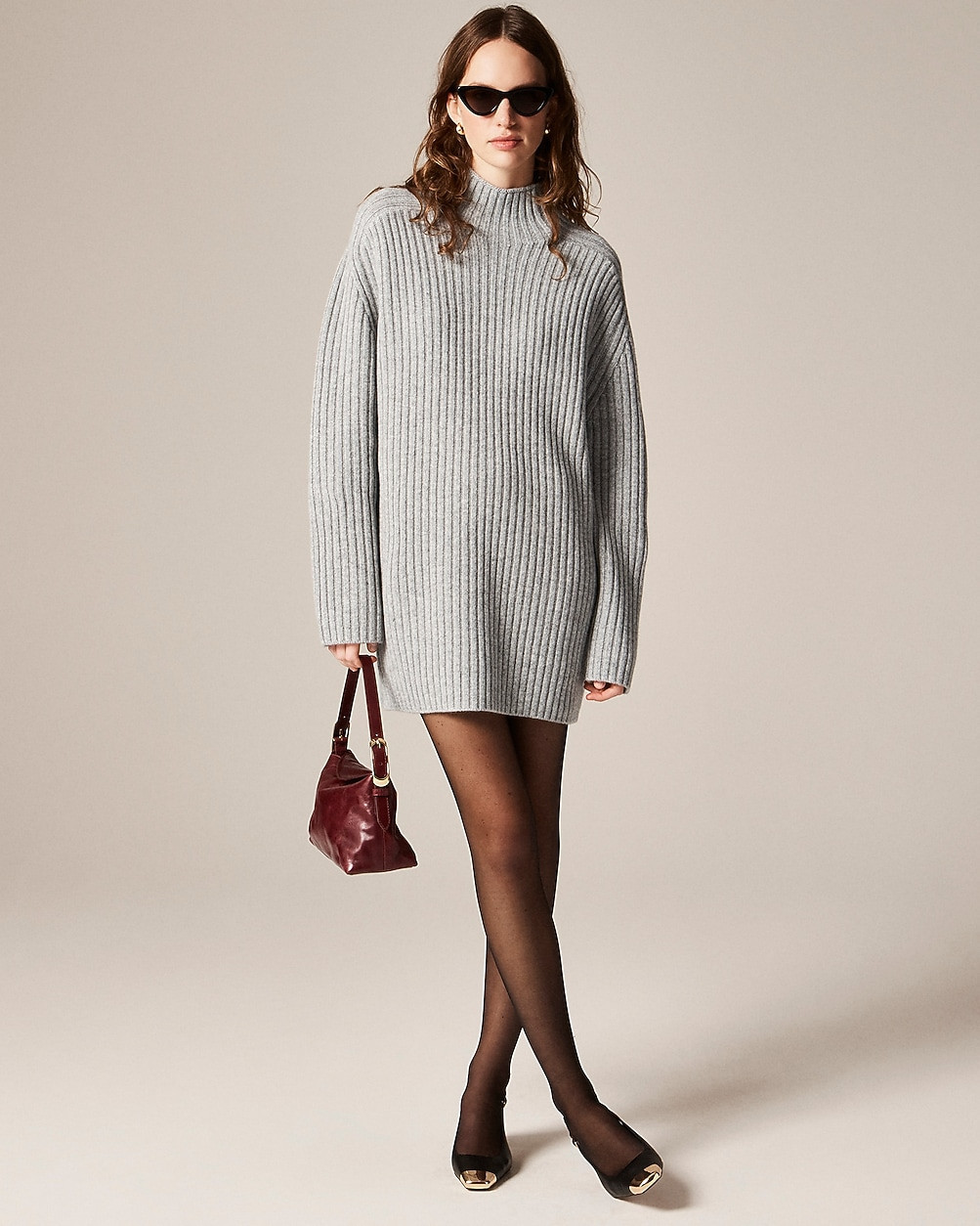 Ribbed turtleneck mini sweater-dress in vintage wool | J. Crew US