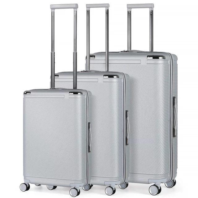 HIKOLAYAE Dorado Collection Hardside Luggage Set with 8-Wheel Spinner in Silver, 3 Piece - TSA Co... | Walmart (US)
