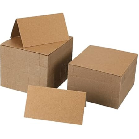 Place Cards for Weddings, 100-Count Kraft Table Name Cards, Blank Rustic Tent Cards, Seating Placeca | Amazon (US)