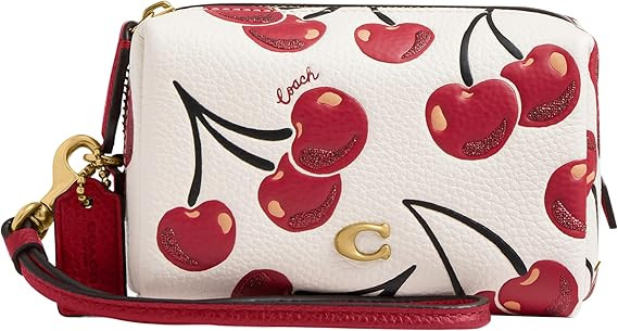 COACH Womens Boxed Essential Mini Cosmetic Pouch With Cherry Print Chalk Multi One Size | Amazon (US)