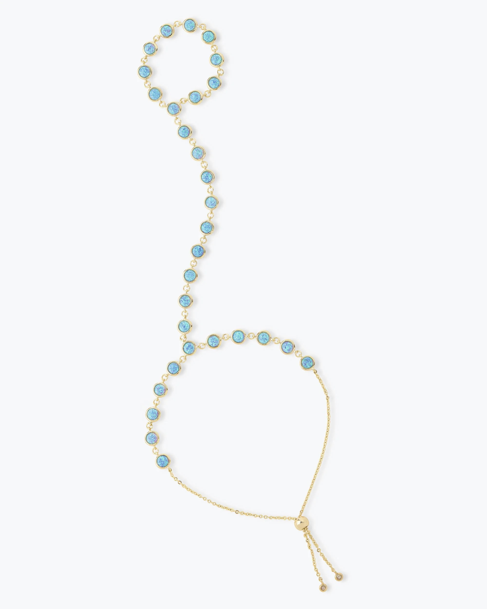 "She's So Fire" Hand Chain - Gold|Blue Opal | Melinda Maria Jewelry