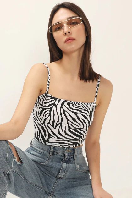 Sylvia Zebra Printed Cami Top | Storets (Global)