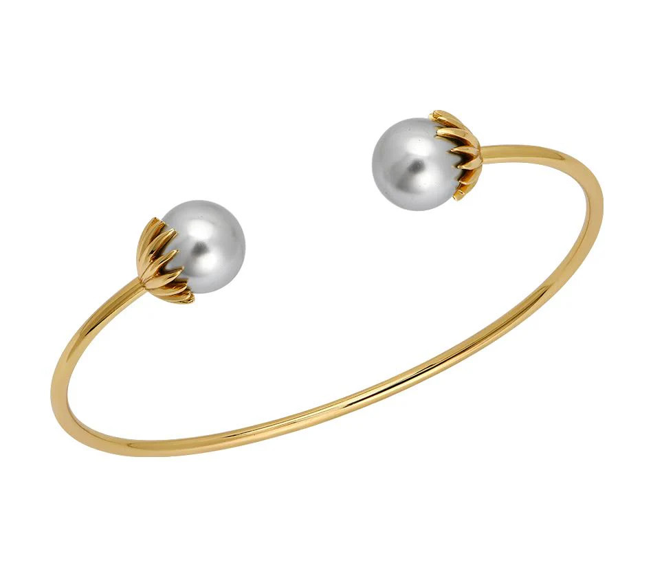 Pearl Palm Frond Bangle | Goldbug Collection