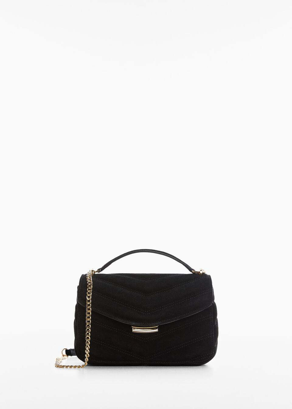 Leren tas met ketting -  Dames | Mango Nederland | MANGO (NL)