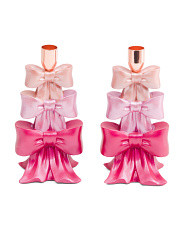 Set Of 2 Stacked Bow Candle Holders | Marshalls