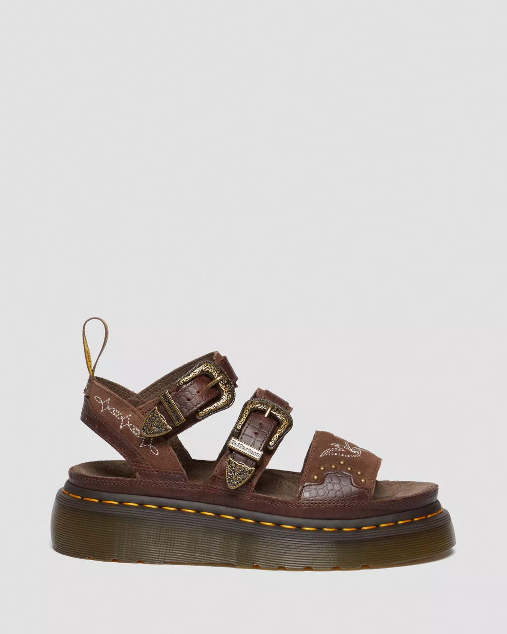 Gryphon Gothic Americana Leather Platform Sandals | Dr. Martens