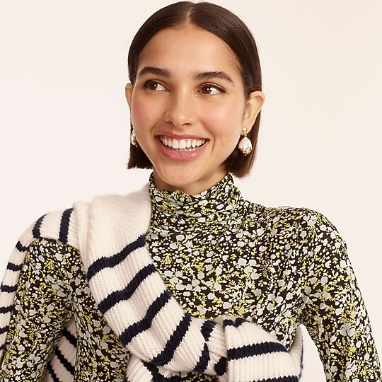 Tissue turtleneck in fall garden floral | J. Crew US