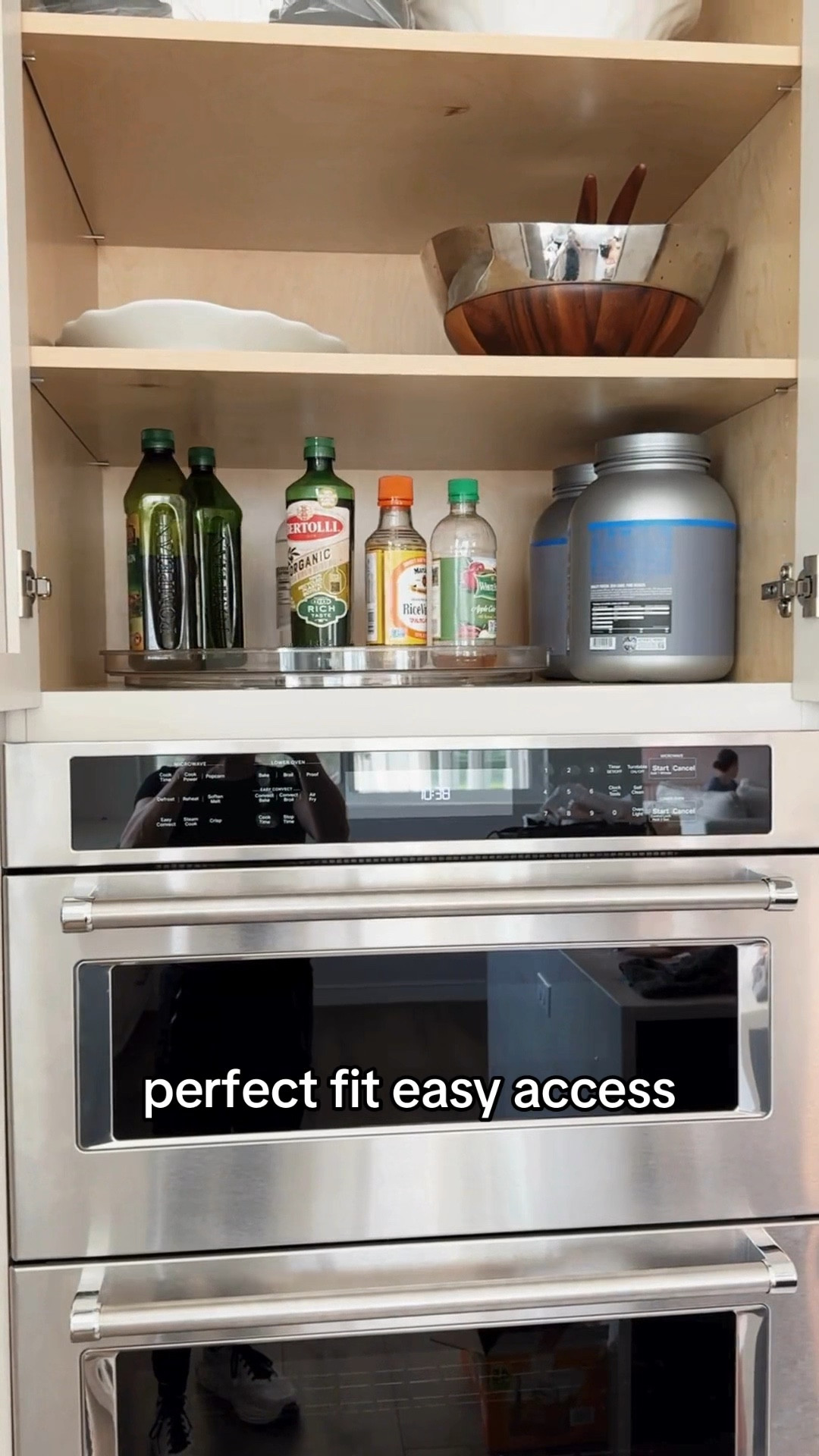 No more wasted space! ✨ In today's before and after, I turned that awkward spot above the microwave/oven into prime real estate with an Everything Organizer large lazy susan from @thecontainerstore. If you've been following me for a minute, then you know how much I love using lazy susans to transform tight spaces.

In a previous post I created a new pantry for this client so after we were done we had and empty shelf that we could utilize but the problem was it was very deep so I had to find the right product.🤷🏻‍♀️

Once again a lazy susan to the rescue! Sometimes a simple swap can make a world of difference!💙

✨ If you want to shop this lazy susan, just say LINKS!

#everythingorganizer #organizingtips #thecontainerstore # #homehacks #organizinghacks #thecontainerstoreambassador  #organizedsolutions #kitchenorganization #lazysusan

#LTKFindsUnder50 #LTKHome #LTKSaleAlert