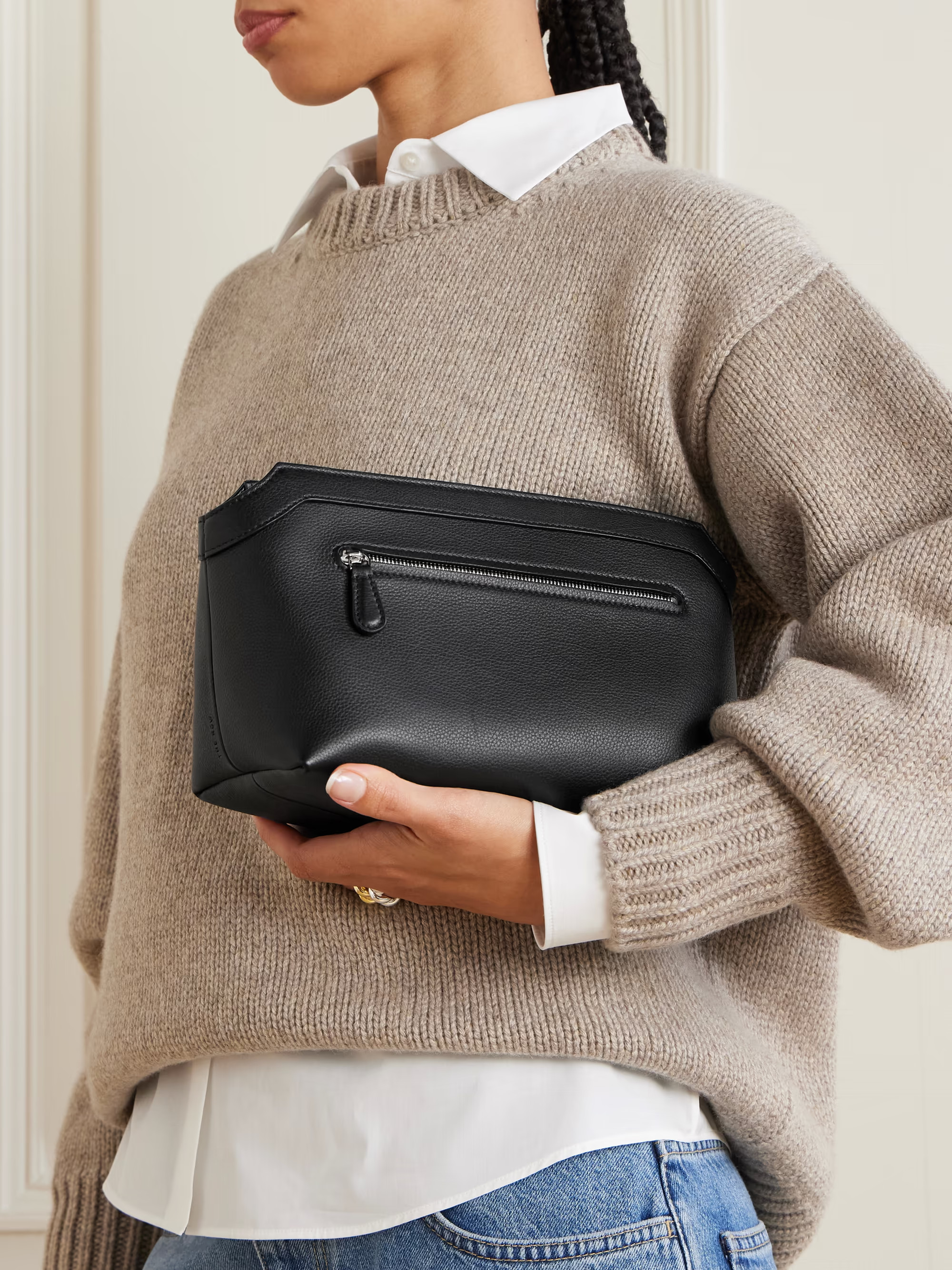 Terrasse textured-leather clutch | NET-A-PORTER (US)