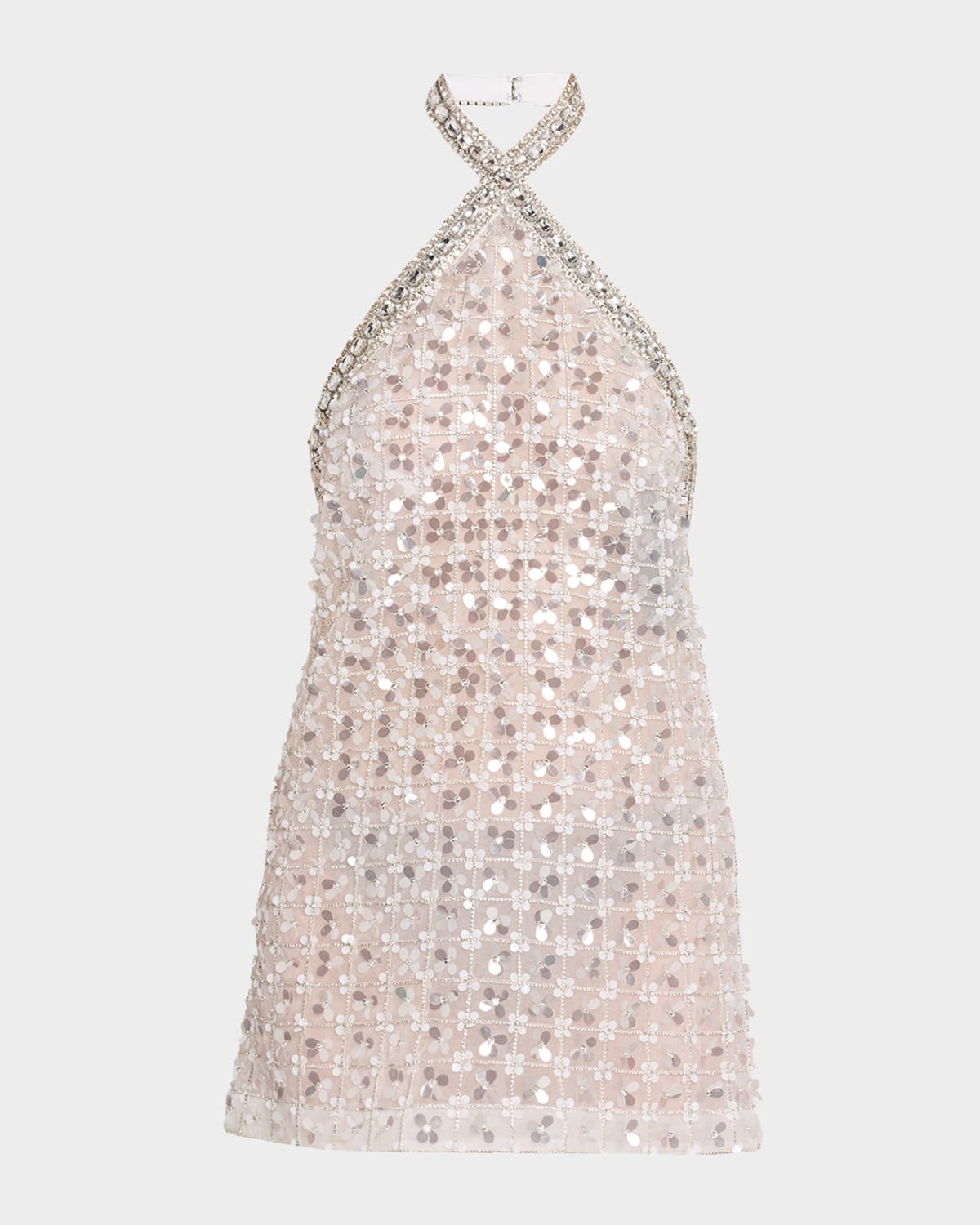Janneth Embroidered Halter Dress | Neiman Marcus