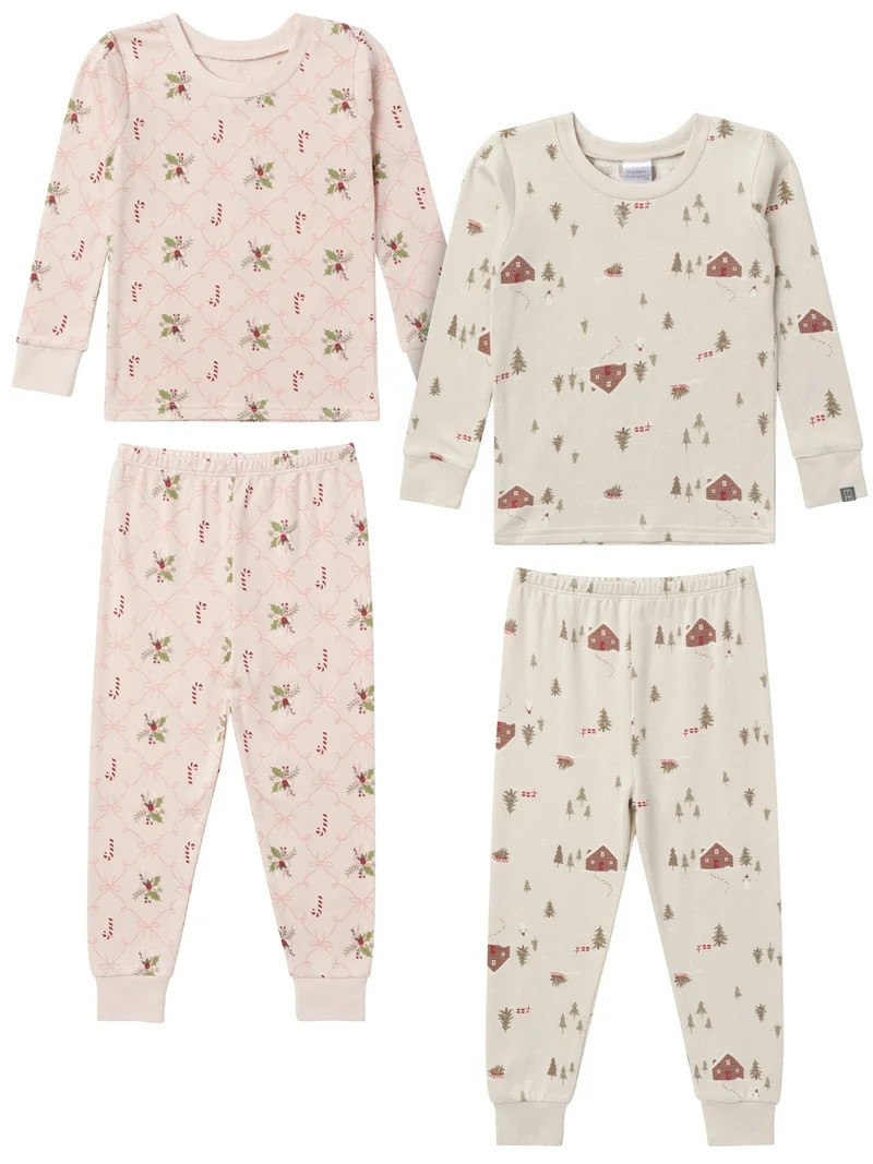 Modern Moments by Gerber Christmas Pajamas, 4-Piece, Sizes 12 Months - 5T - Walmart.com | Walmart (US)