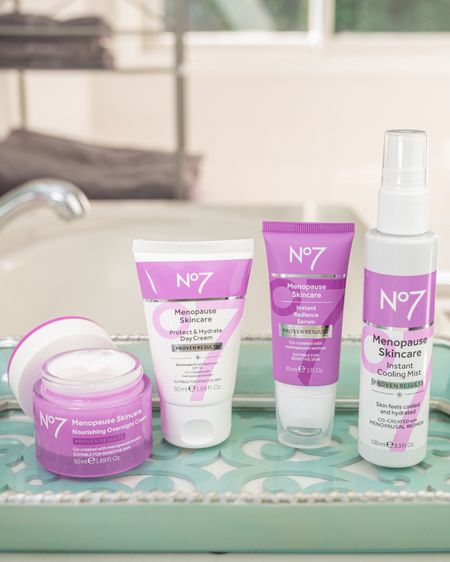 I’m enjoying the No7 Menopause Skincare products and you may also, especially if you are menopausal or perimenopausal. #sponsored This global brand has been committed to helping individuals look and feel ready for anything, through the creation and evolution of award-winning, clinically proven skincare products, since 1935. The Menopause Skincare line includes an Instant Radiance Serum (my favorite product!), Protect & Hydrate Day Cream, Nourishing Overnight Cream, Firm & Bright Eye Concentrate and an Instant Cooling Mist (that you can even use over makeup!). The range is designed to help skin perform as if estrogen were still present. The line was created by No7 scientists with the assistance of 7000 menopausal women, who helped ensure that the products address the most prevalent skincare concerns shared by menopausal and perimenopausal women.
@Target @Targetstyle @No7USA #Target #TargetPartner #No7USA #No7Challenge #No7 #LTKbeauty 
