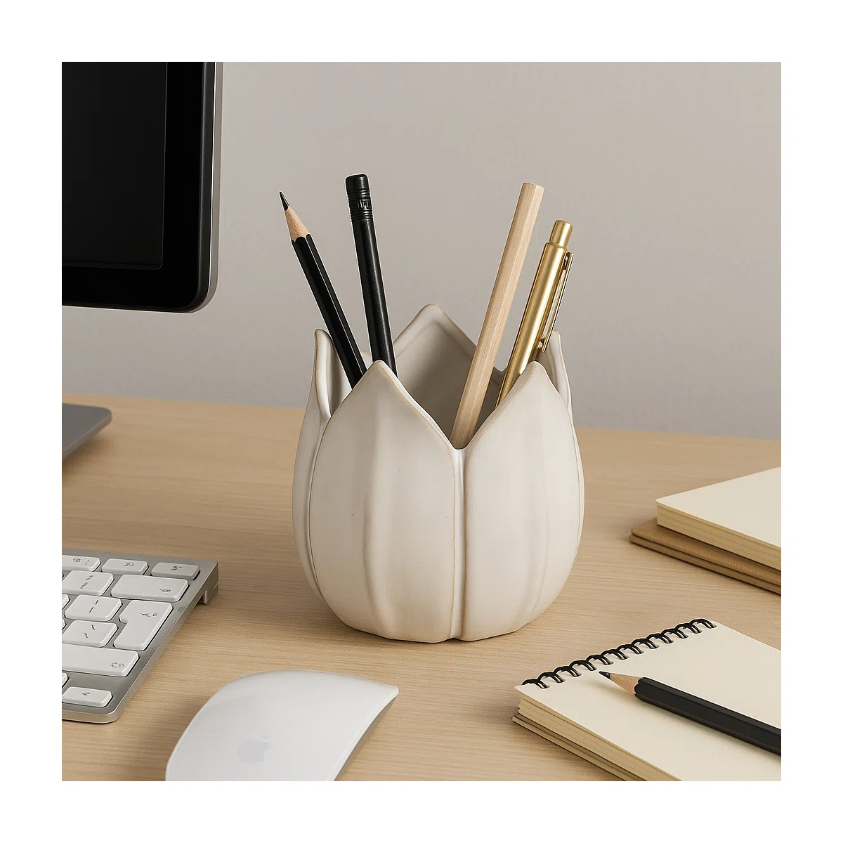 Decorative Blooming Tulip Desk Organizer For Home Decor - Stylish Desktop Accessory Storage Suita... | Wayfair North America