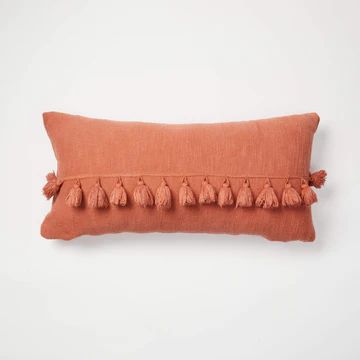 Harper Tassel Lumbar Pillow Cover - Terracotta - Dormify | Dormify