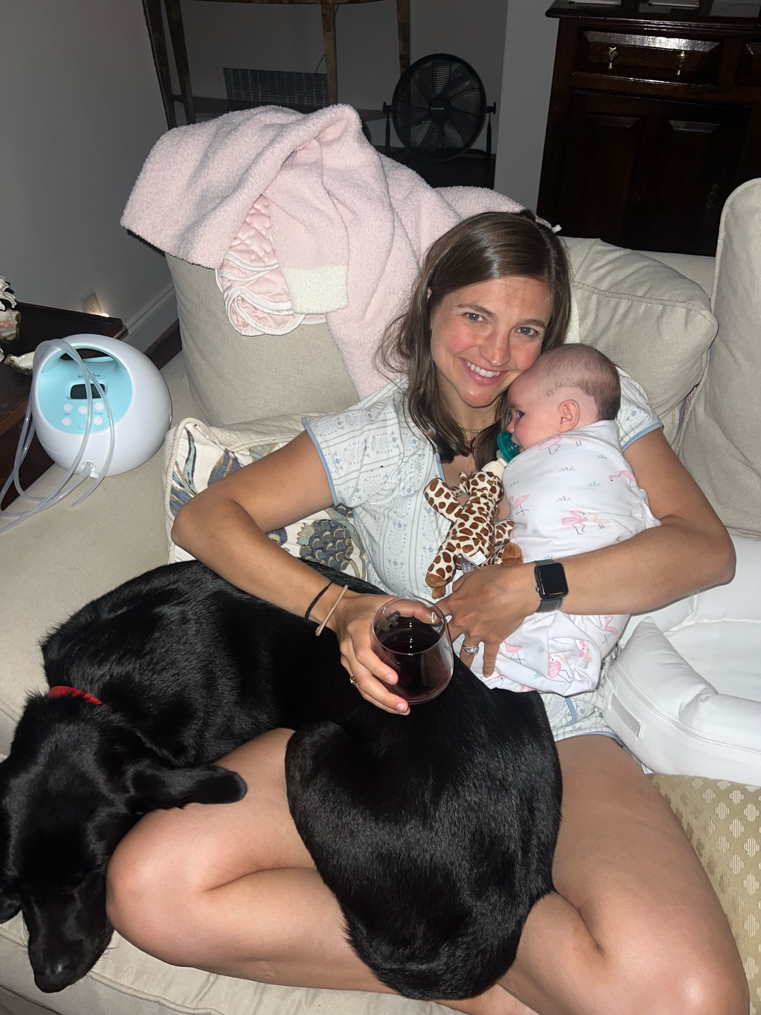 PJs that work with you for all the needs - from snuggling to pumping to late night feeds and a little bit of sleeping. TTS. I wear a medium  