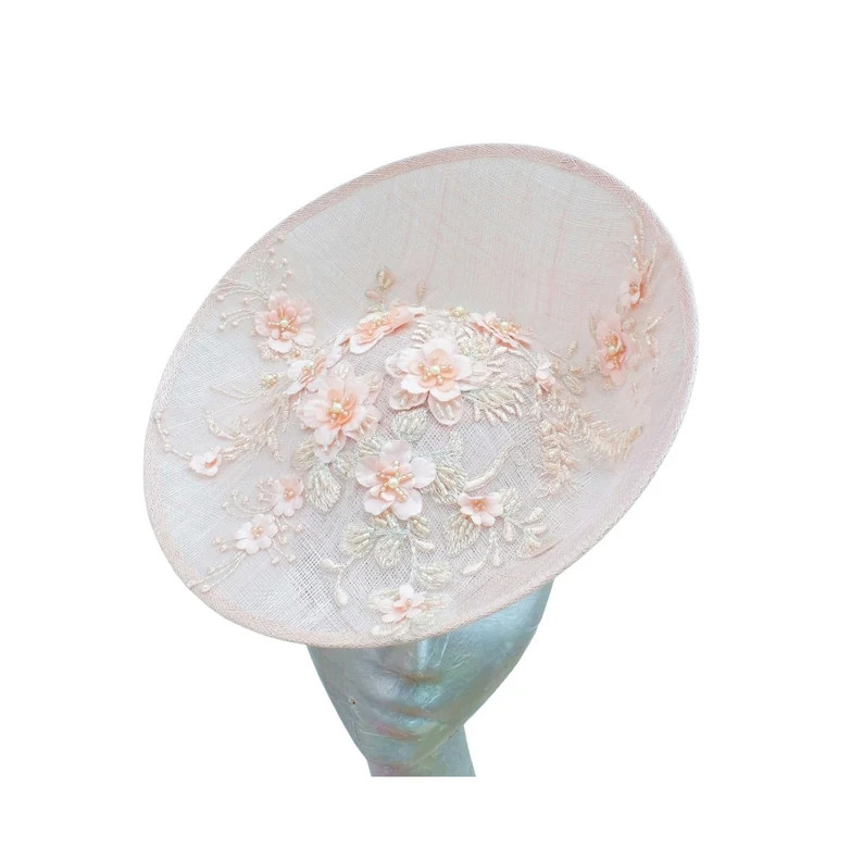 Portifino Nude Front Facing Fascinator With Nude 3D Applique Trim - Etsy UK | Etsy (UK)