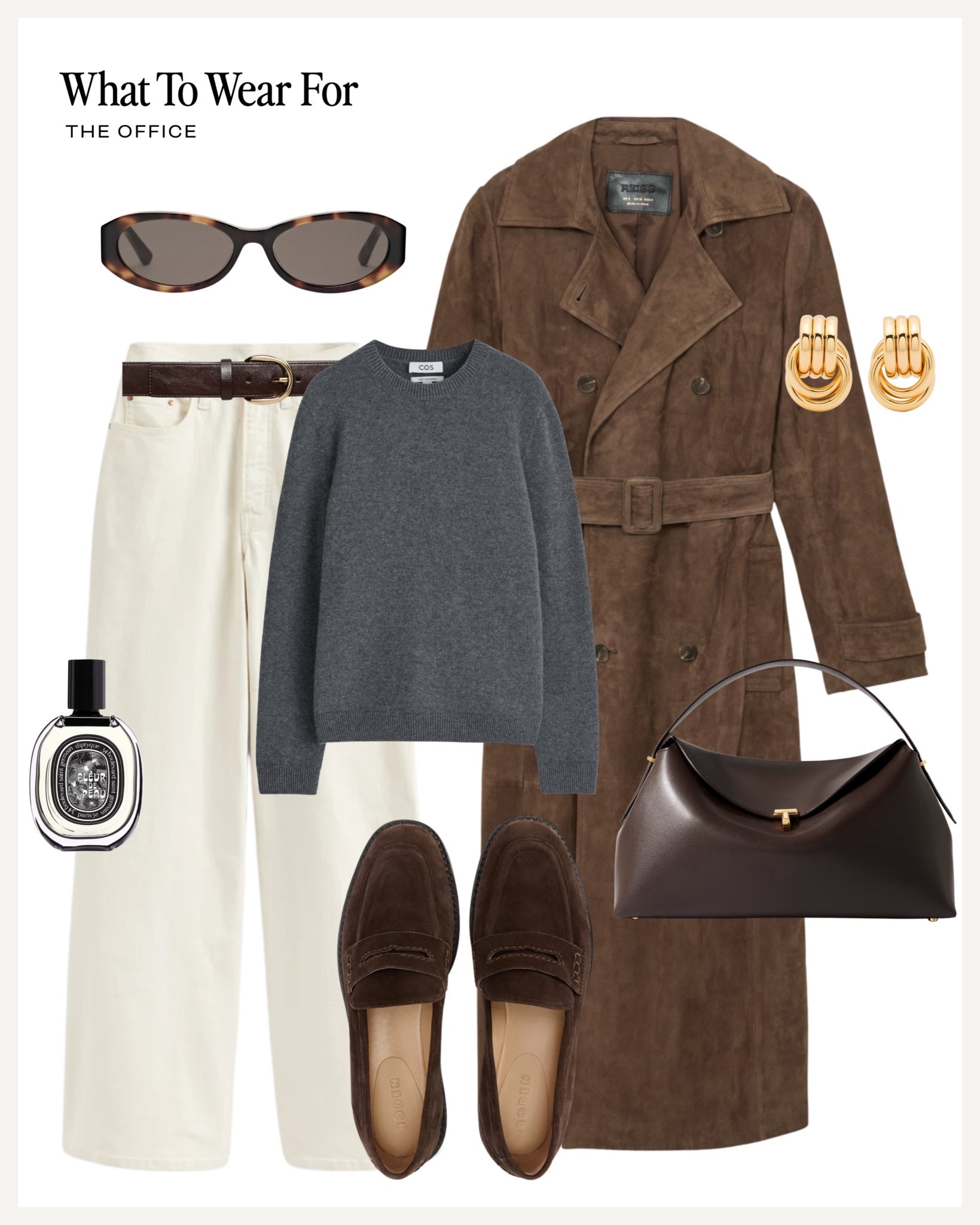 The Office 💻 

Suede trench / grey knit / loafers / toteme bag / white jeans / autumn style 

#LTKuk #LTKautumn #LTKworkwear