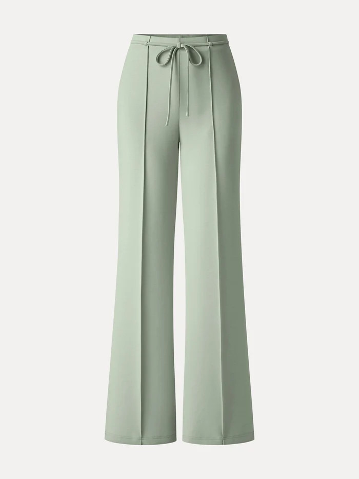 Lyocell Spacer Knit High-Rise Flare Pants with Pockets | OGLmove