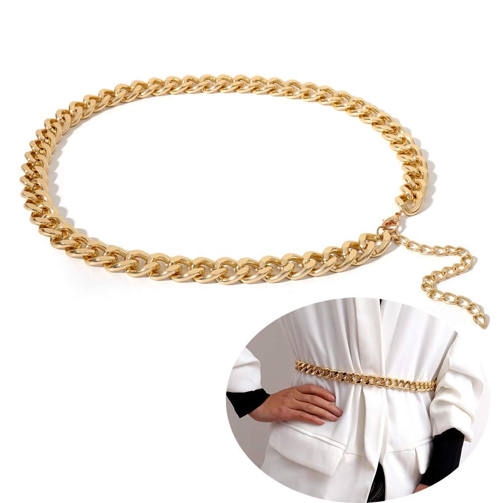 Jurxy Multilayer Alloy Waist Chain Body Chain for Women Golden Waist Belt Pendant Belly Chain Adj... | Amazon (US)