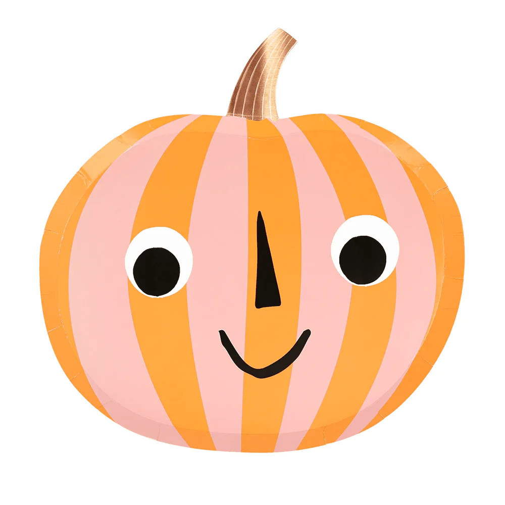 Meri Meri Pink & Orange Stripy Pumpkin Plates | Jollity & CO.