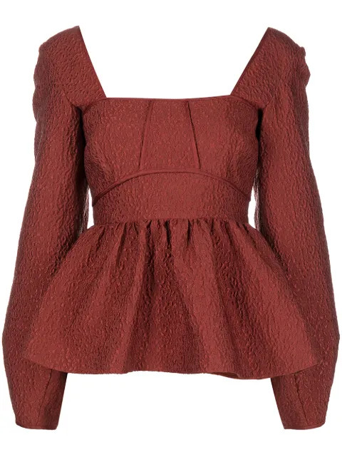 Arya matelasse-effect peplum blouse | Farfetch (US)