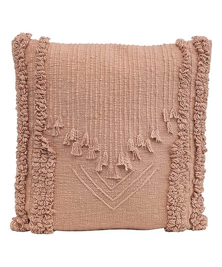 Loop Stripe Embroidered Square Tassel Throw Pillow | Zulily