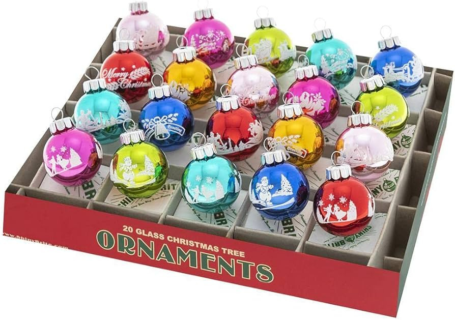 Christopher Radko Shiny Brite Christmas Confetti 20 Count 1.25" Signature Flocked Rounds | Amazon (US)