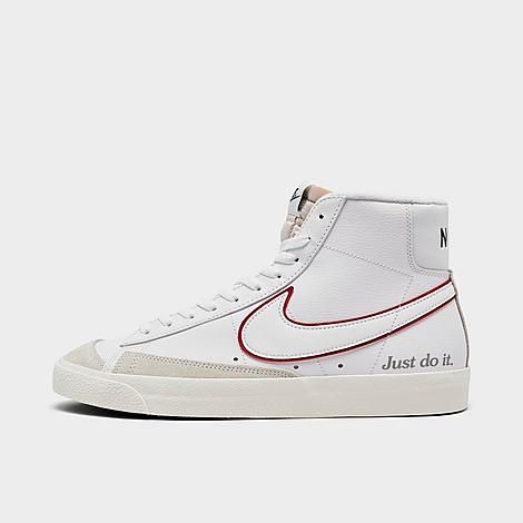 Nike Blazer Mid '77 Just Do It Casual Shoes in White/White Size 11.0 Leather | Finish Line (US)