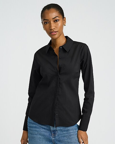 Stretch Cotton Poplin Essential Shirt | Express