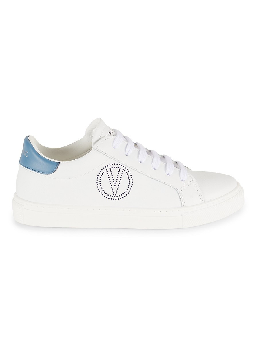 Valentino by Mario Valentino Women's Petra Logo Leather Sneakers - White Blue - Size 9 | Saks Fifth Avenue OFF 5TH